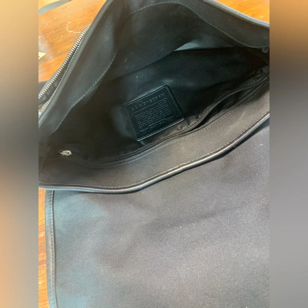 Black Coach Canvas Messenger Satchel